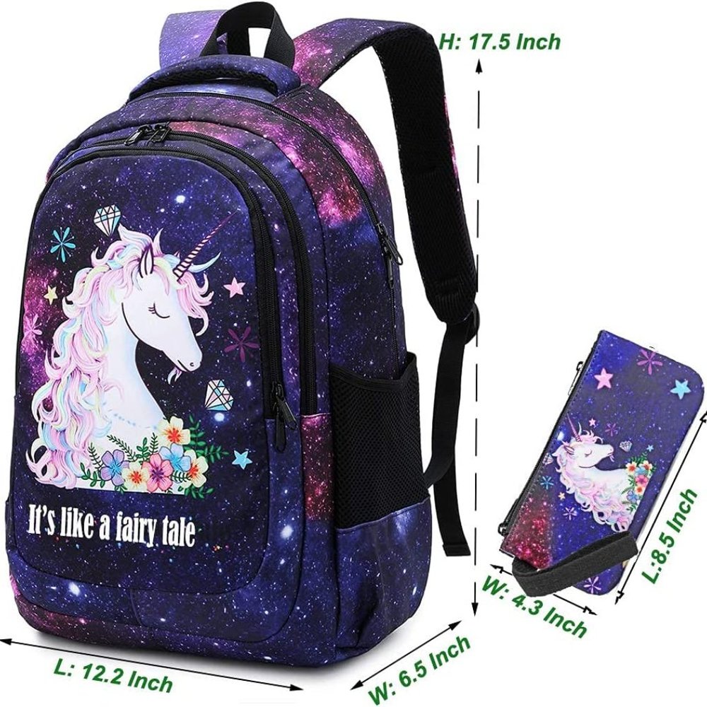 New Girls Backpack Kids Elementary Bookbag Girly School Bag with Insulated Lunch - Picture 14 of 16